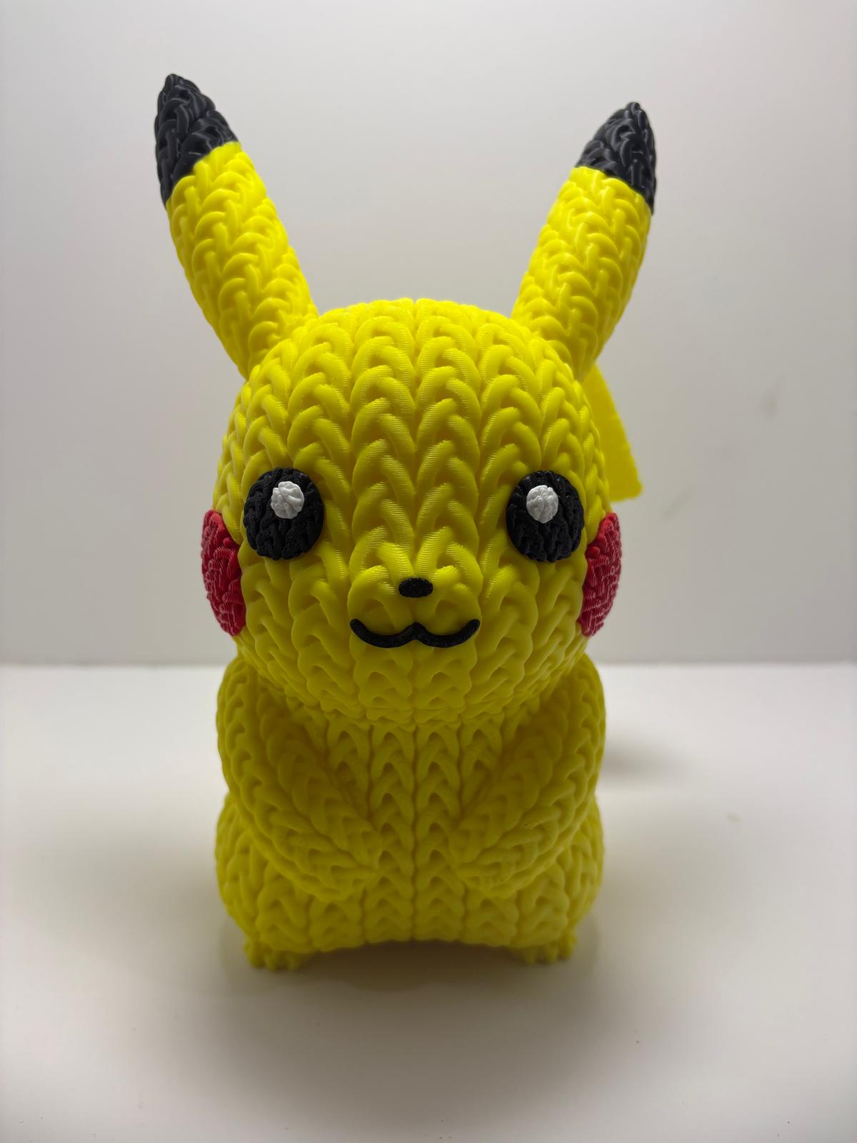 Figura Pikachu Impresa en 3D Estilo Crochet - CreaLuDe3D