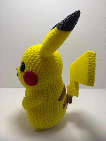Figura Pikachu Impresa en 3D Estilo Crochet