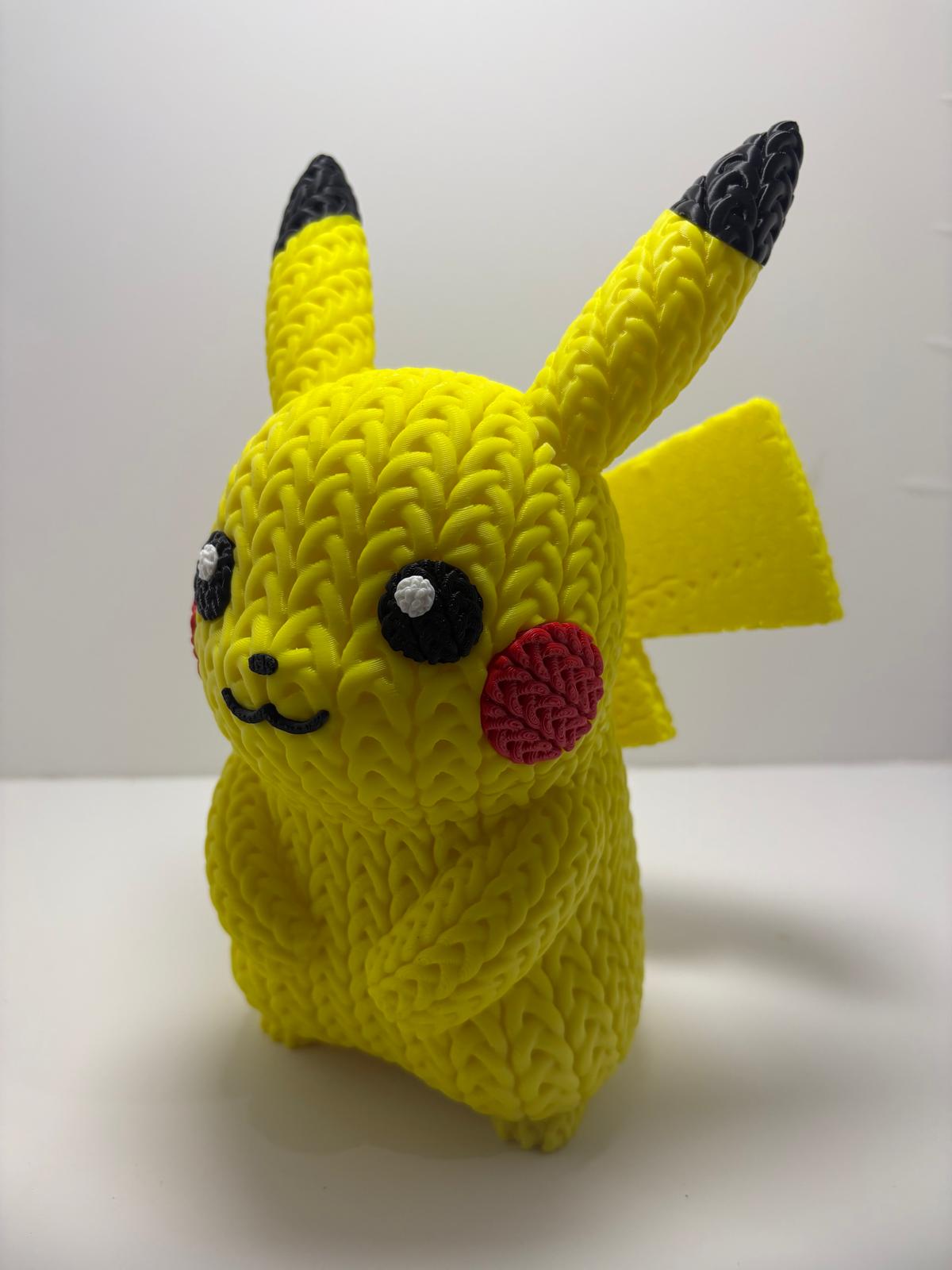 Figura Pikachu Impresa en 3D Estilo Crochet