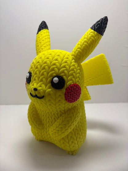 Figura Pikachu Impresa en 3D Estilo Crochet