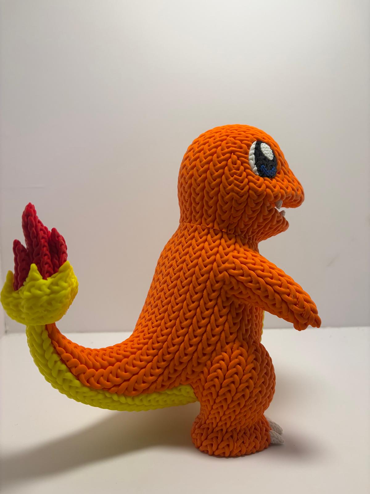 Figura Charmander Impresa en 3D Estilo Crochet