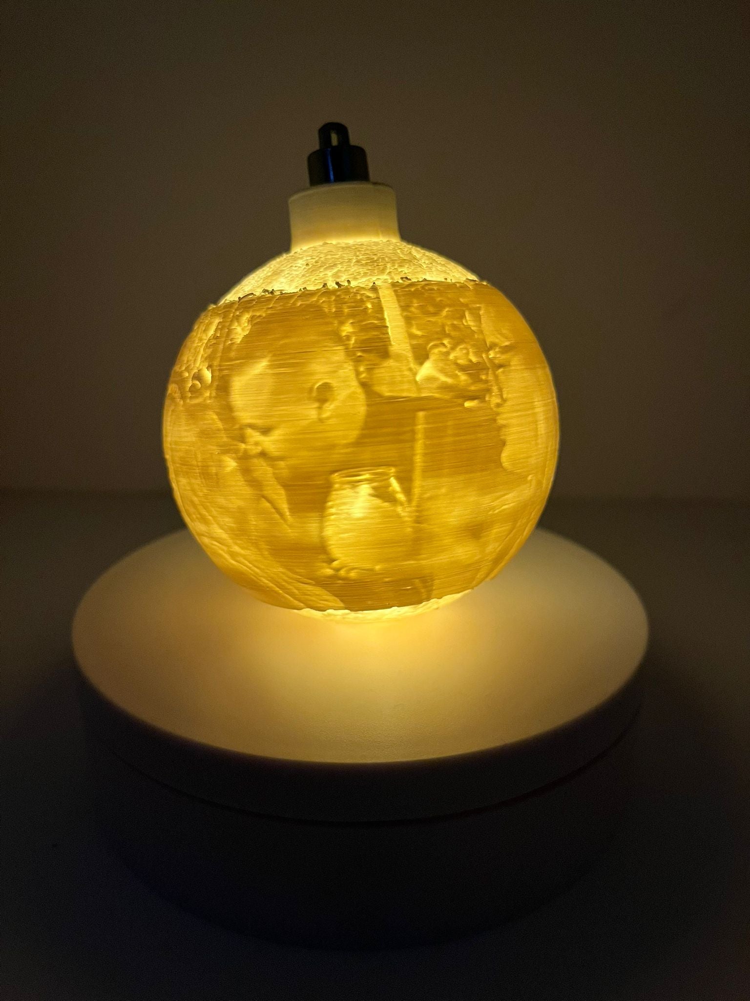 Bola de Navidad Litophania Impresa 3D Personalizada - CreaLuDe3D