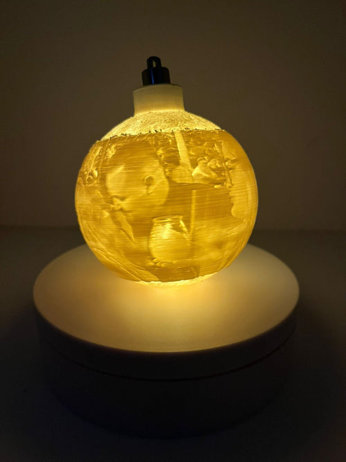 Bola de Navidad Litophania Impresa 3D Personalizada - CreaLuDe3D
