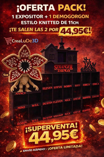 Expositor stranger things + Demogorgon crochet - CreaLuDe3D