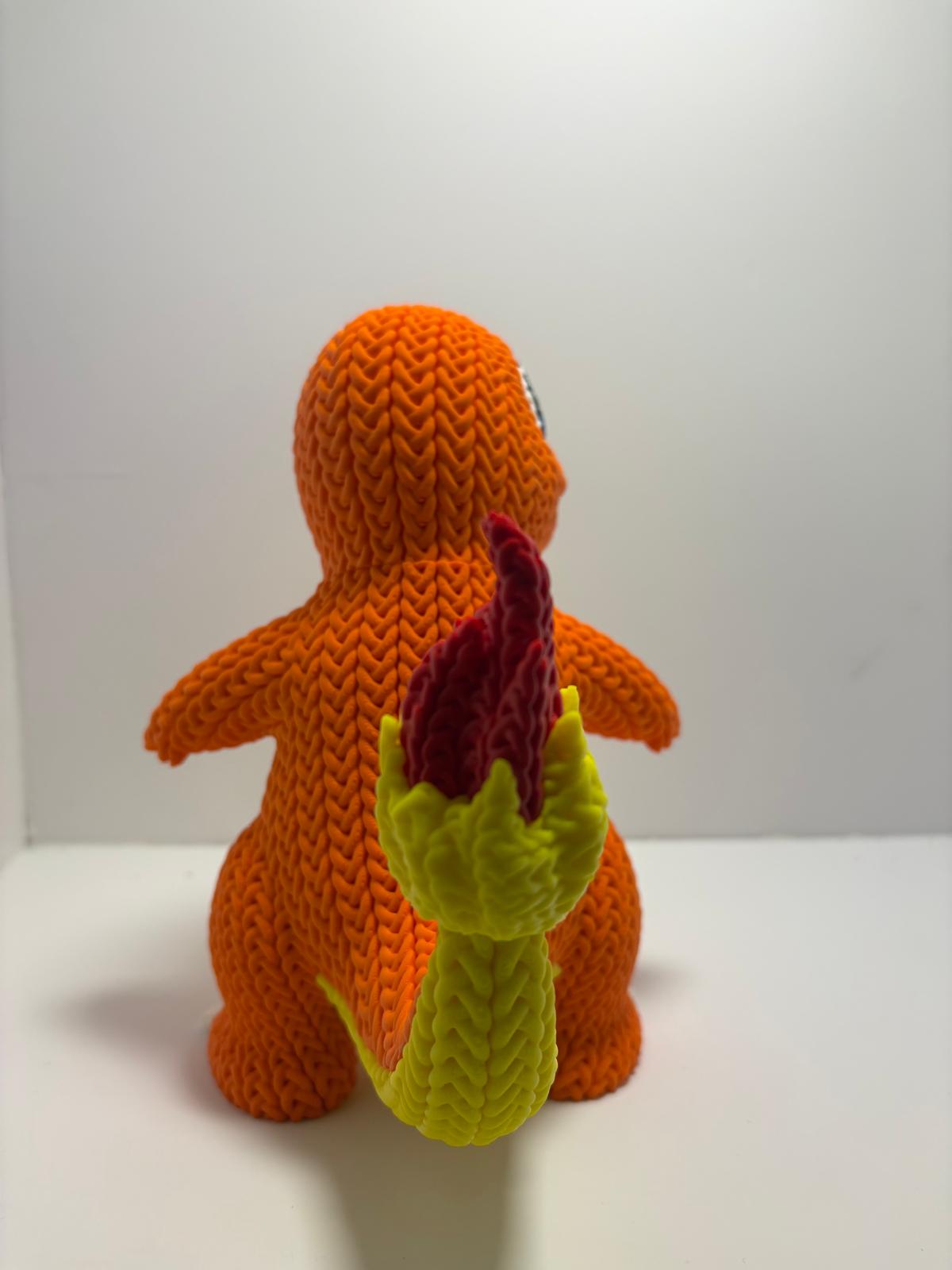Figura Charmander Impresa en 3D Estilo Crochet - CreaLuDe3D