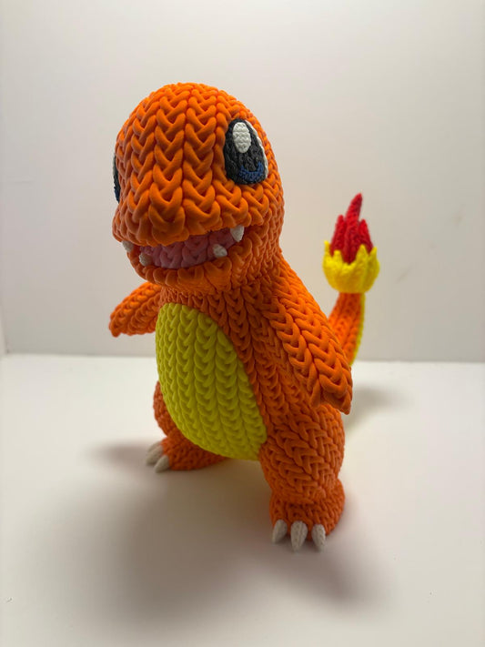 Figura Charmander Impresa en 3D Estilo Crochet - CreaLuDe3D