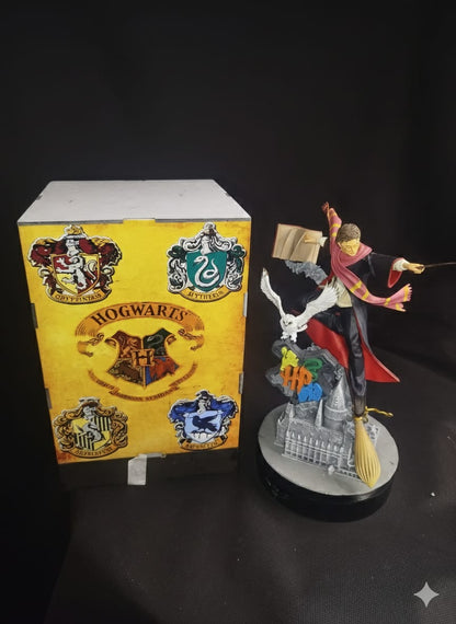 Figura de Harry Potter en Resina con Vitrina Iluminada Incluida | 23 cm | Coleccionable de Harry Potter - CreaLuDe3D