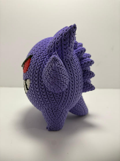 Figura Gengar Shiny Impresa en 3D Estilo Crochet - CreaLuDe3D