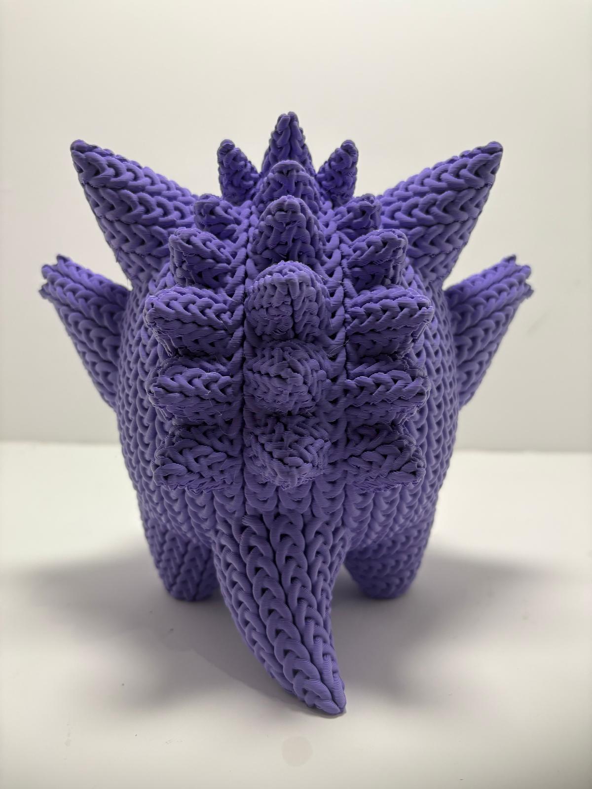 Figura Gengar Shiny Impresa en 3D Estilo Crochet - CreaLuDe3D