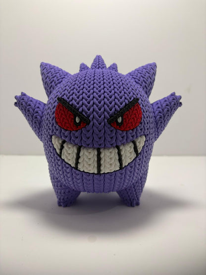 Figura Gengar Shiny Impresa en 3D Estilo Crochet - CreaLuDe3D