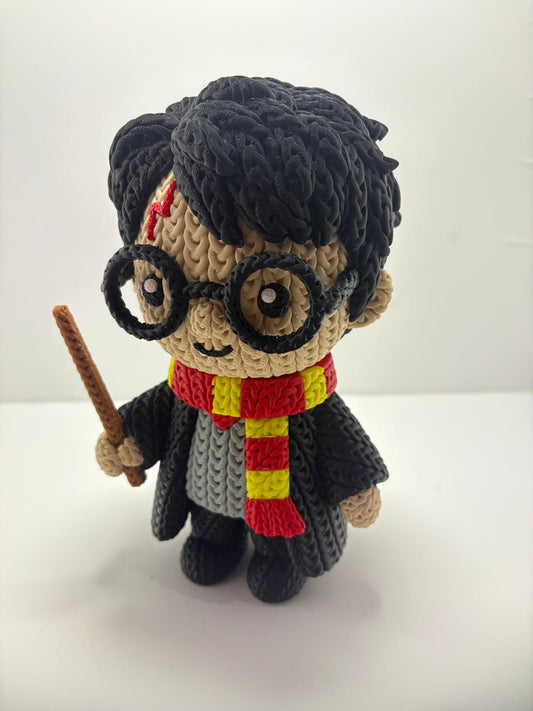 Figura Harry Potter Impresa en 3D Estilo Crochet - CreaLuDe3D