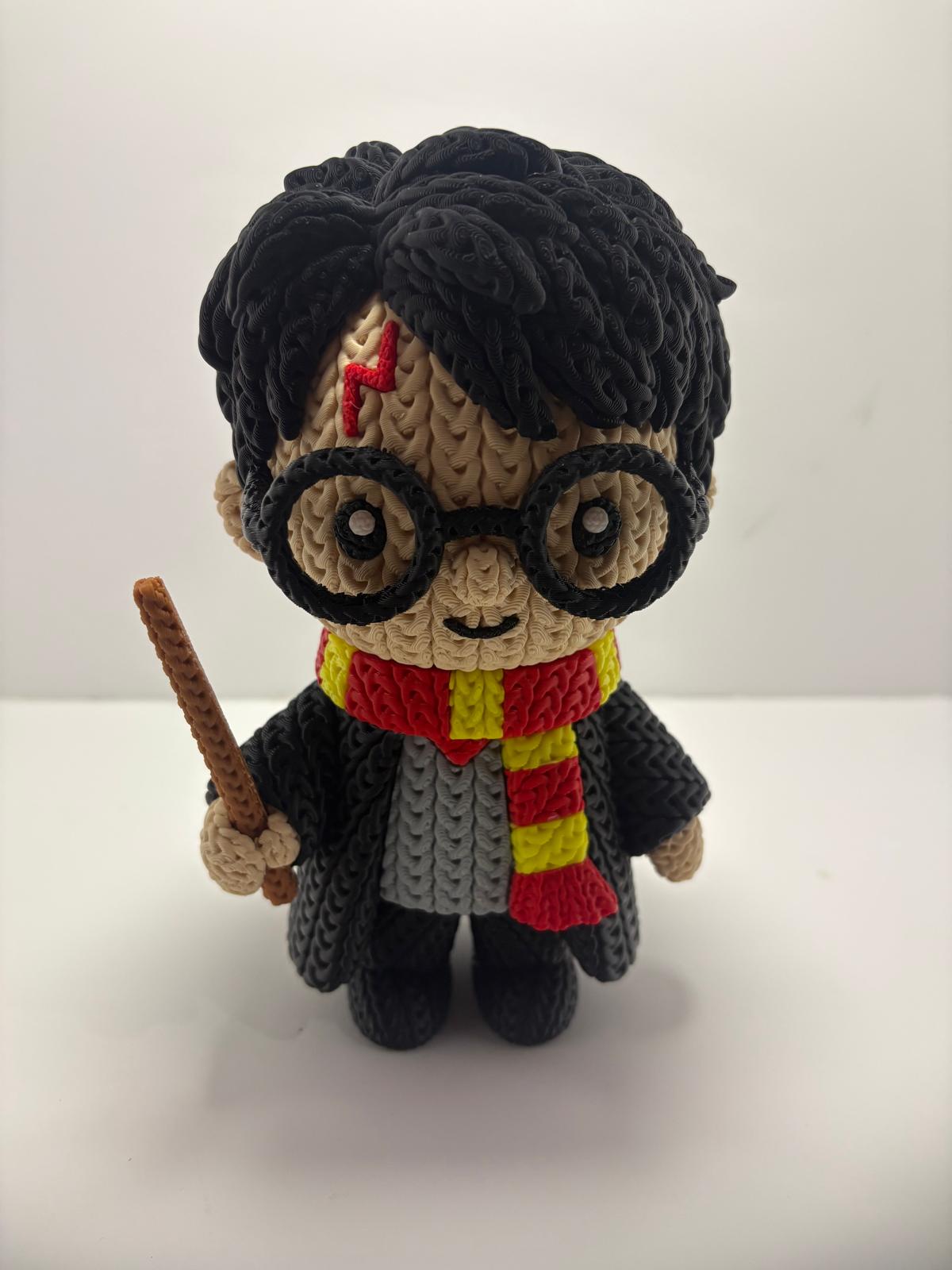 Figura Harry Potter Impresa en 3D Estilo Crochet - CreaLuDe3D