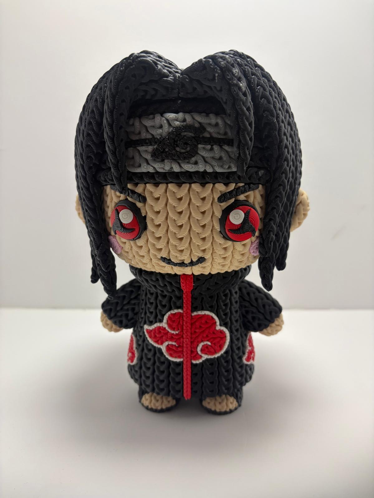 Figura Itachi Sharingan Naruto Impresa en 3D Estilo Crochet - CreaLuDe3D