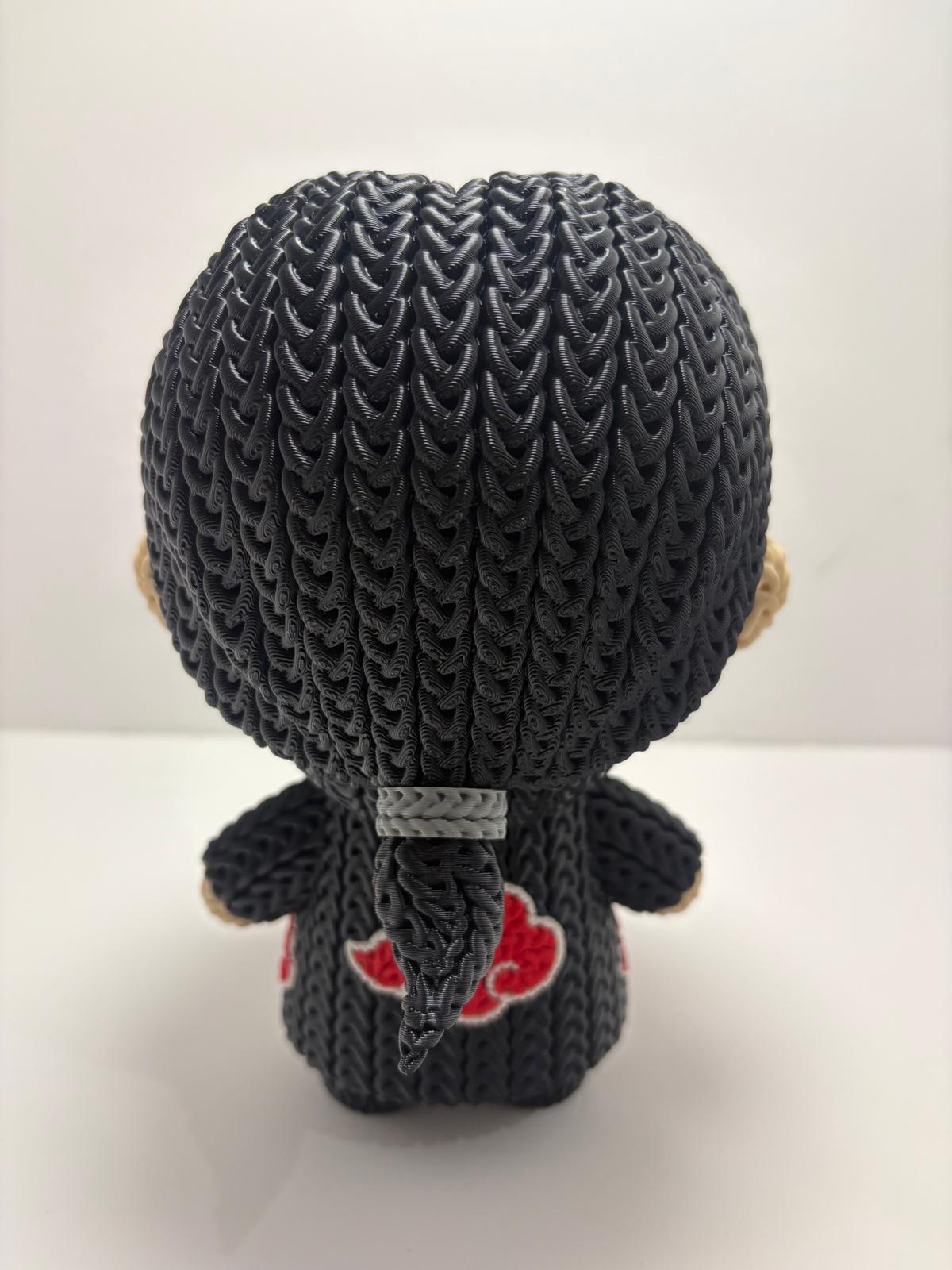 Figura Itachi Sharingan Naruto Impresa en 3D Estilo Crochet - CreaLuDe3D