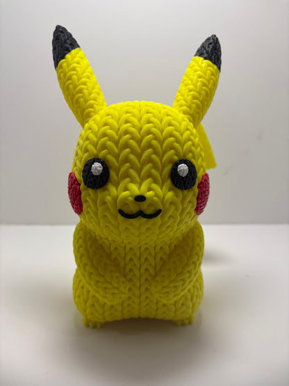 Figura Pikachu Impresa en 3D Estilo Crochet - CreaLuDe3D