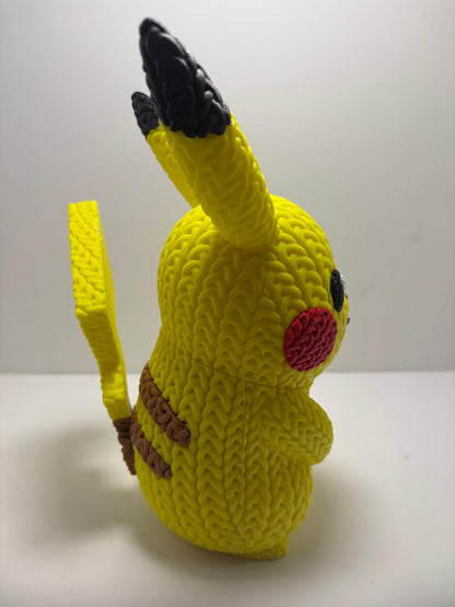 Figura Pikachu Impresa en 3D Estilo Crochet - CreaLuDe3D