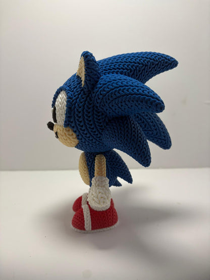 Figura Sonic Impresa en 3D Estilo Crochet - CreaLuDe3D