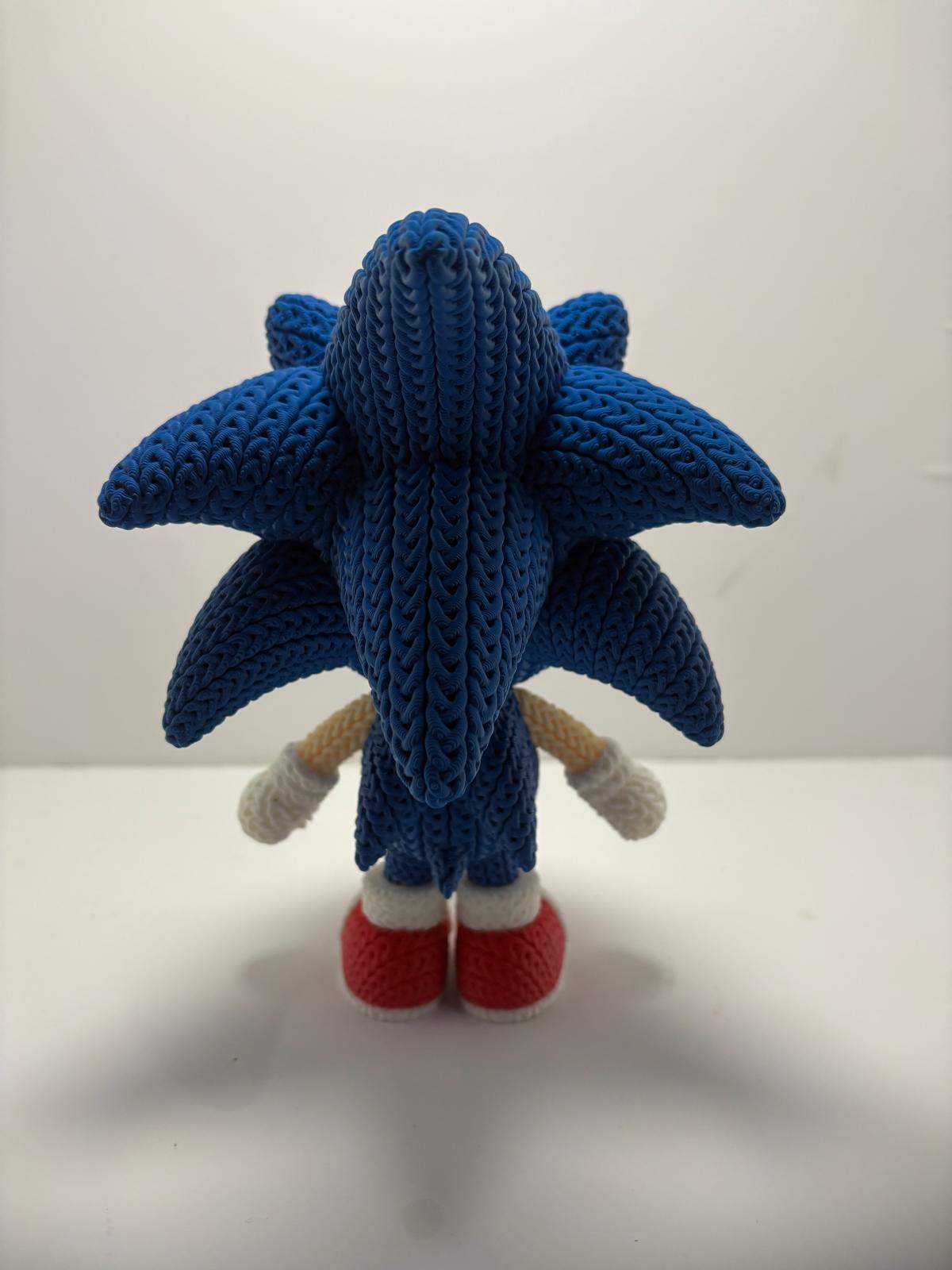 Figura Sonic Impresa en 3D Estilo Crochet - CreaLuDe3D