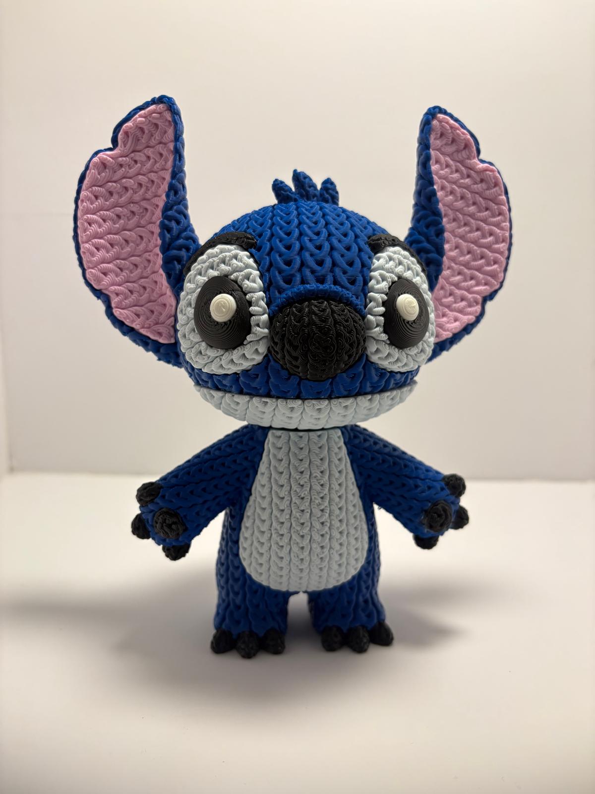 Figura Stitch Impresa en 3D Estilo Crochet - CreaLuDe3D