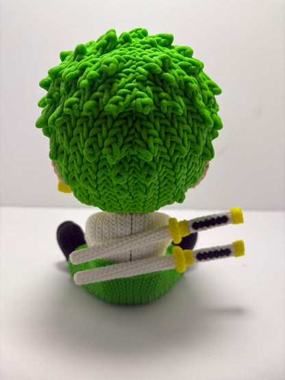 Figura Zoro One Piece Impresa en 3D Estilo Crochet - CreaLuDe3D