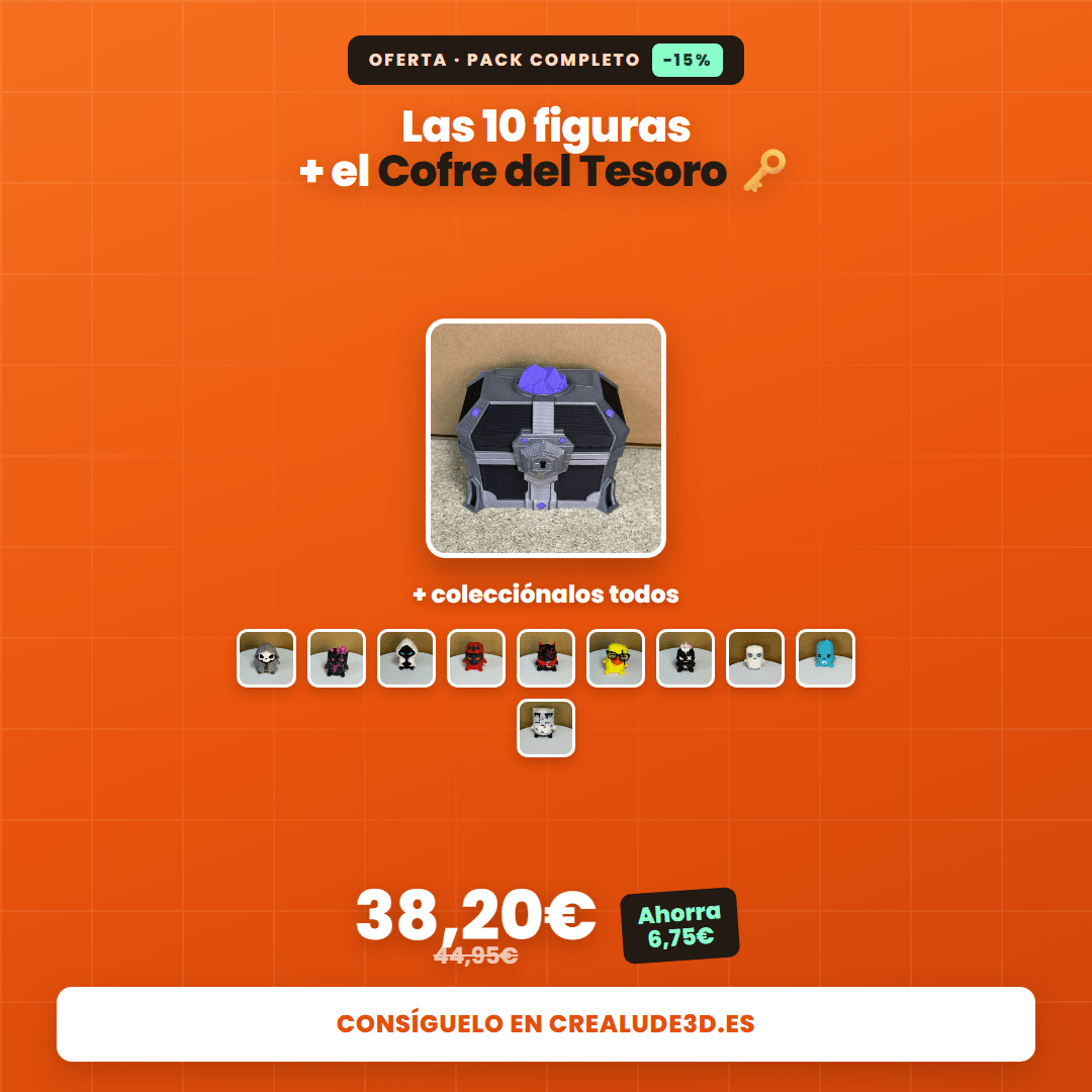 Pack Completo Fortnite | 10 Espíritus + Cofre del Tesoro Impresos en 3D (Ahorra 15%) - CreaLuDe3D
