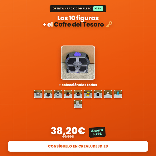 Pack Completo Fortnite | 10 Espíritus + Cofre del Tesoro Impresos en 3D (Ahorra 15%) - CreaLuDe3D