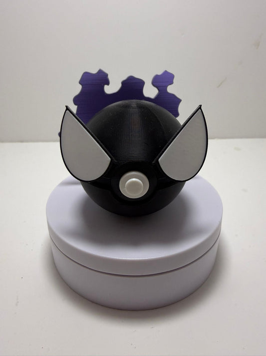 Pokébola Fantasma Negra Impresión 3D PLA | Figura Decorativa Gamer Minimalista - CreaLuDe3D